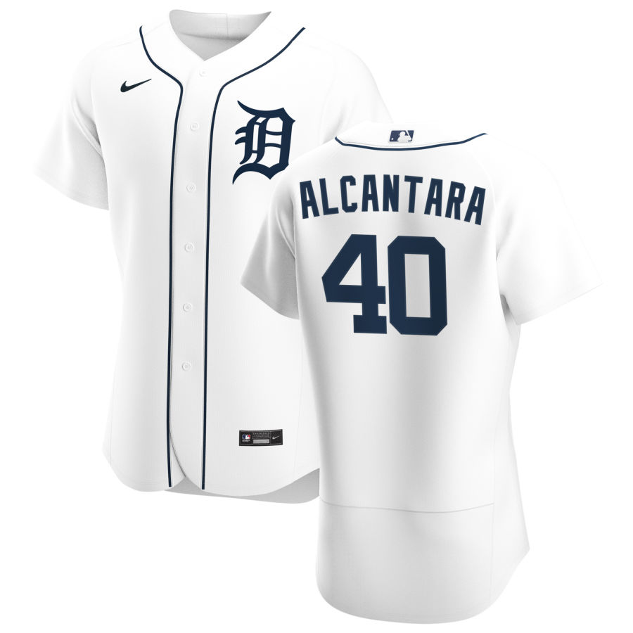 Detroit Tigers 40 Sergio Alcantara Men Nike White Home 2020 Authentic Player MLB Jersey